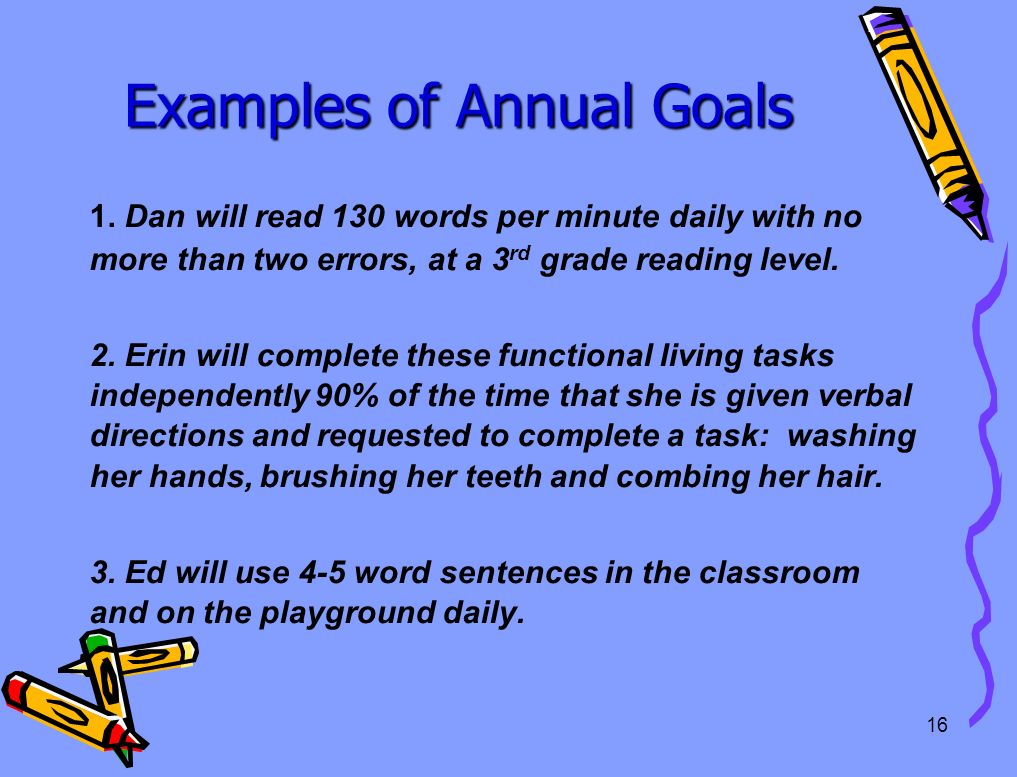 Iep goals examples help writing